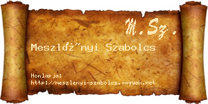 Meszlényi Szabolcs névjegykártya