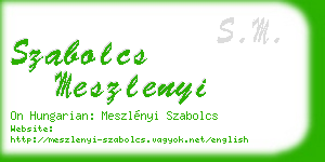 szabolcs meszlenyi business card