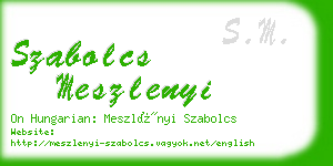 szabolcs meszlenyi business card